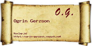 Ogrin Gerzson névjegykártya